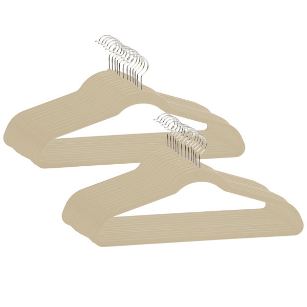 Rebrilliant 24 Pack Extra Wide Velvet Coat Hangers In Ivory Wayfair